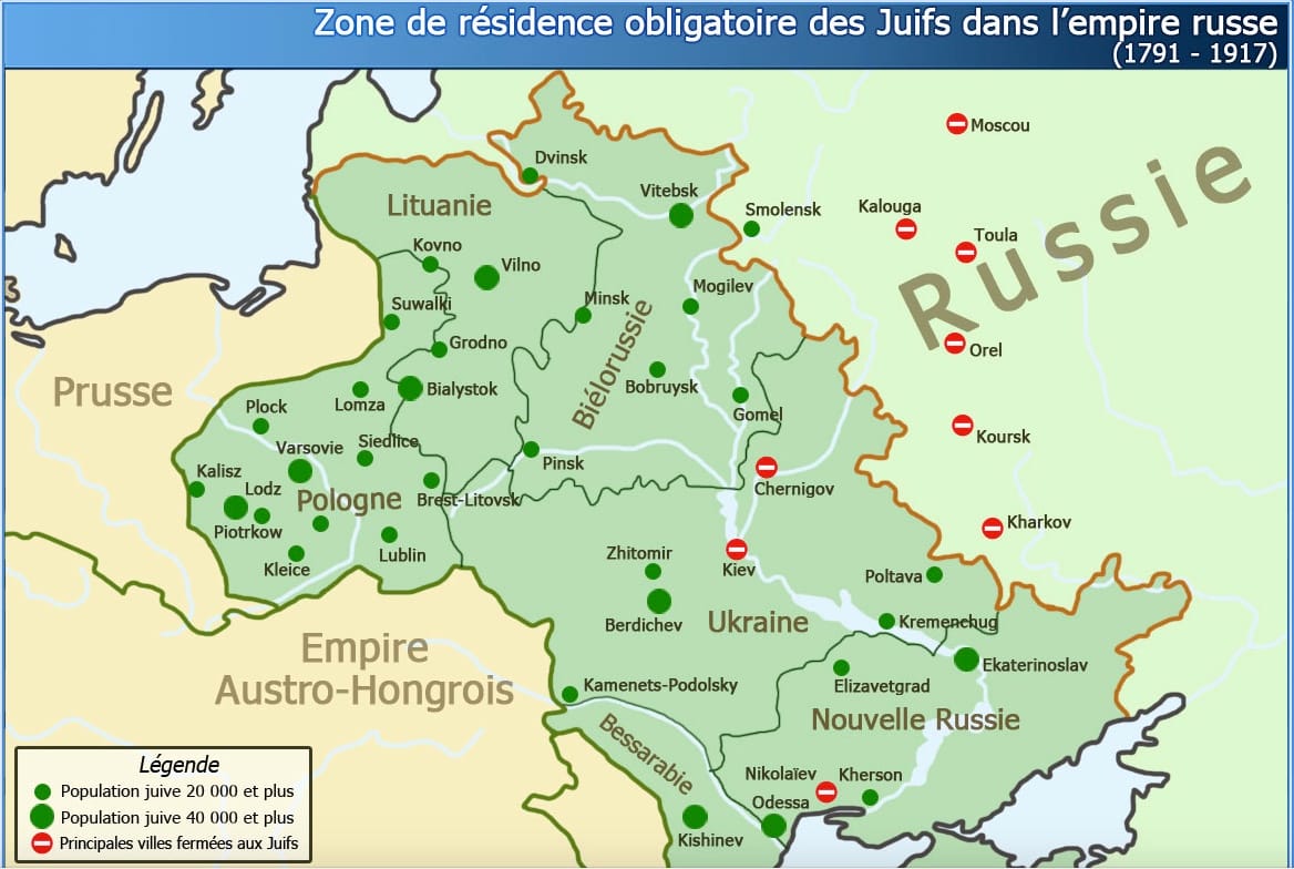 1 - Présence juive en France au début du 20ème siècle : Israélites et immigrés juifs d’Europe de l’Est 39 2I A0002 1 3b.carte 1zone residence 0 MRJ MOI