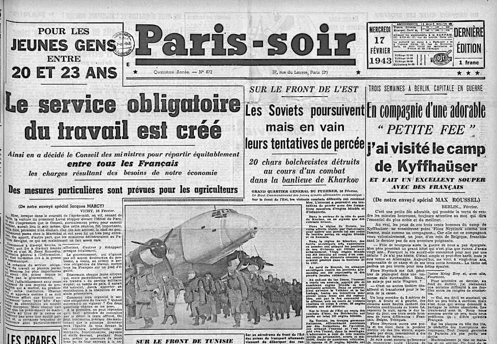 1 - Service du travail obligatoire et propagande 15 s12.pa1 .001 paris MRJ MOI