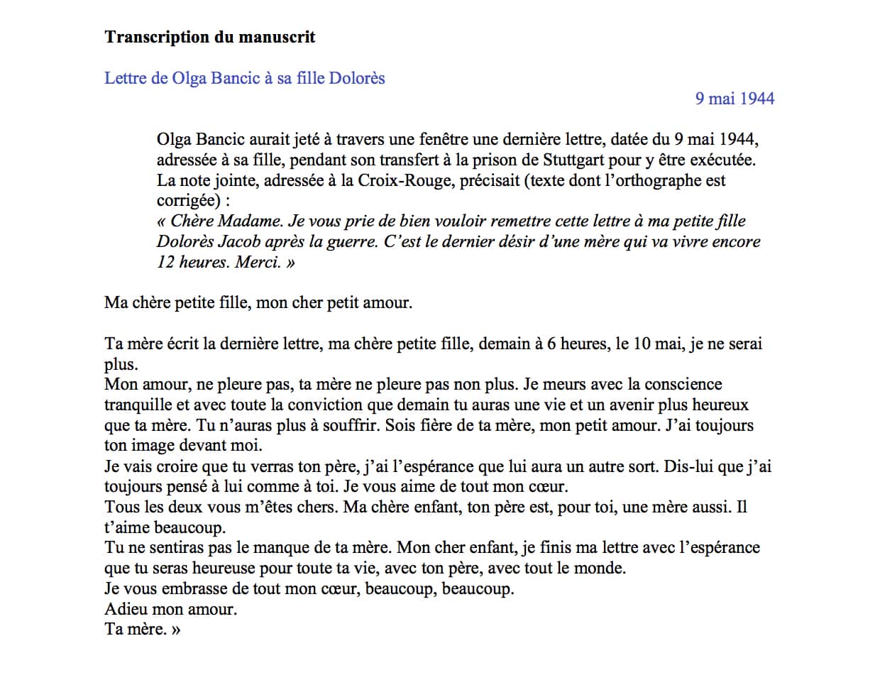 2 - Démantèlement de la section juive de la M.O.I. 59 s12.pa2 .018 lettre olga bancic MRJ MOI