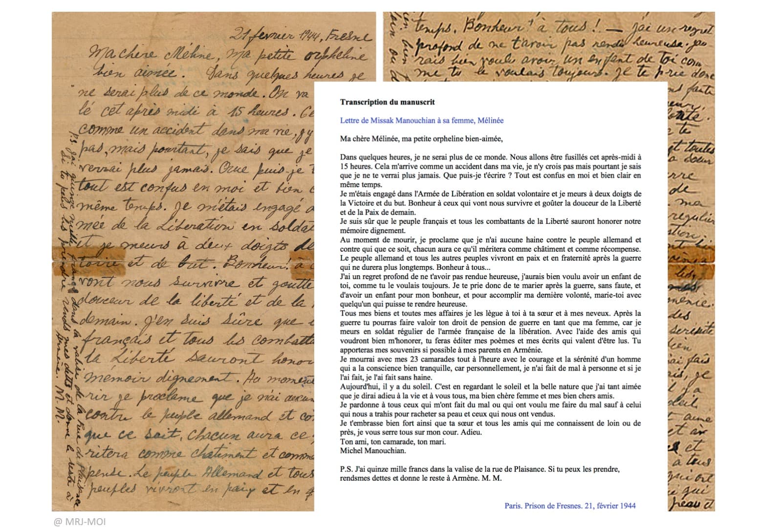 2 - Démantèlement de la section juive de la M.O.I. 61 s12.pa2 .019 lettre manouchian mg MRJ MOI