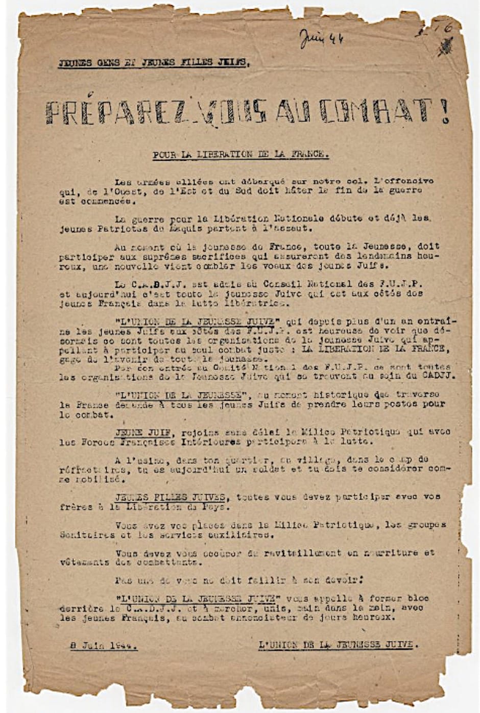 3 - Débarquement allié. Démultiplication des actions de Résistance 51 s14.pa3 .007 ujj combat juin44 MRJ MOI