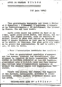 1 - Engagement des Juifs immigrés dans la guerre 32 s3.pa1 .018 appel tillon 17juin 1940 MRJ MOI