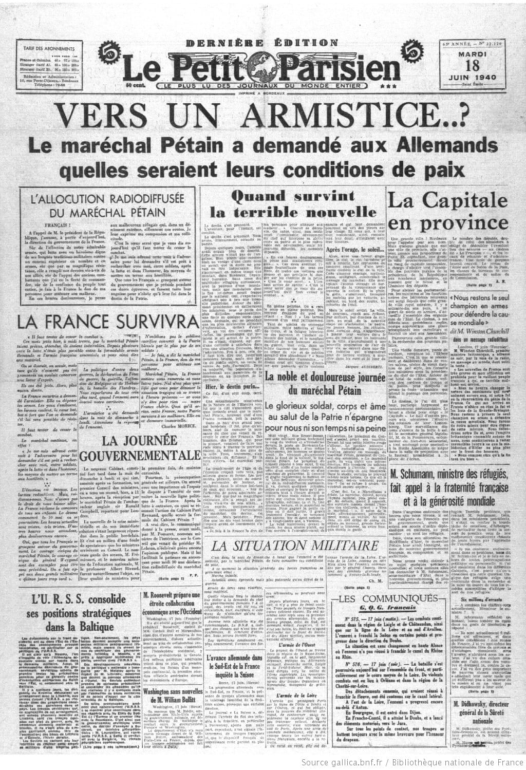 1 - Engagement des Juifs immigrés dans la guerre 66 s3.pa1 .019 petit parisien 18juin 1940 MRJ MOI