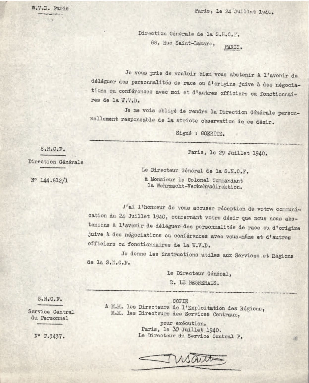 2 - De la collaboration à l’antisémitisme d'État 52 s3.pa2 .019 sncf juil 1940 MRJ MOI