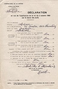 1 - Premier statut des Juifs 8 s4.pa1 .006 declaration juifs savoie MRJ MOI