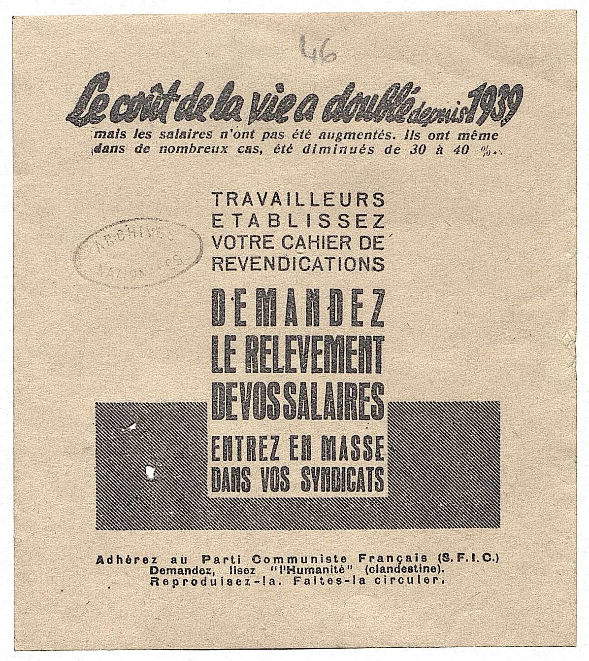 1 - Premier statut des Juifs 37 s4.pa1 .013 tract cout vie pcf MRJ MOI