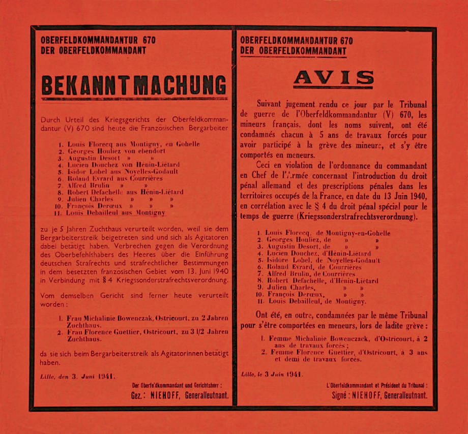 2 - Résistance armée, Résistance civile 22 s5.pa2 .003 avis allemand grevistes MRJ MOI