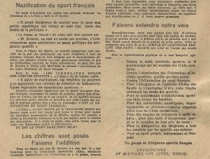 2 - Résistance armée, Résistance civile 7 s5.pa2 .006 tract sport francais 1941 MRJ MOI