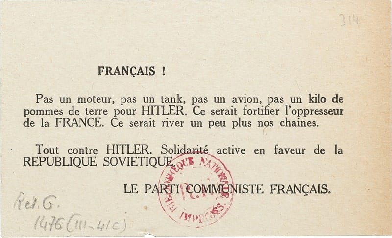 2 - Résistance armée, Résistance civile 36 s5.pa2 .015 .papillons jc 1941 MRJ MOI