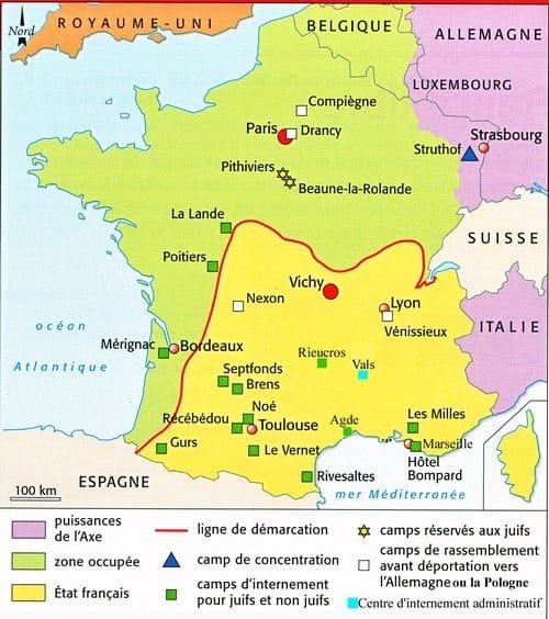 2 - Nouveau palier dans la politique de terreur 42 s7.pa2 .012 carte camps internement sud 1941 min MRJ MOI