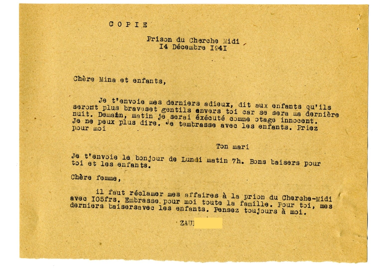 2 - Nouveau palier dans la politique de terreur 45 s7.pa2 .024 lettre mz mg min MRJ MOI