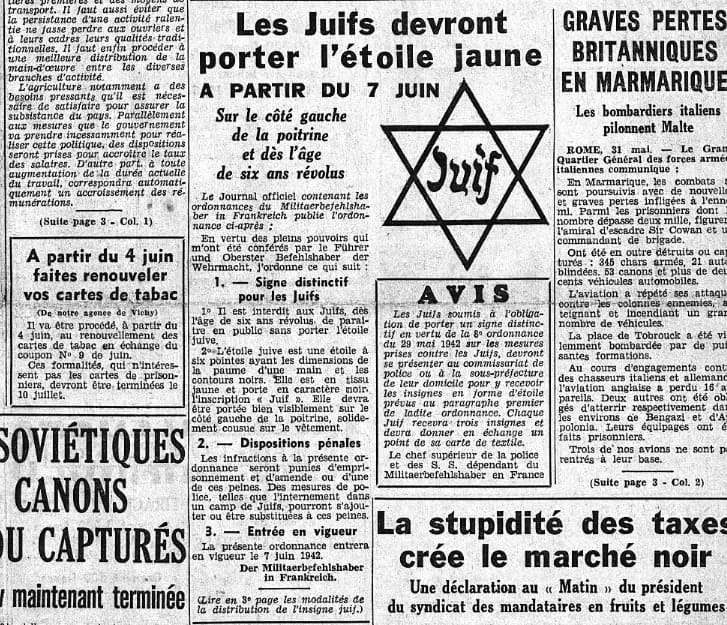 3 - L'appel de « Solidarité » – la Rafle du Vel’d’Hiv 37 s8.pa3 .002 etoile le matin 1juin 1942 min MRJ MOI