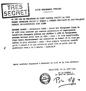 3 - L'appel de « Solidarité » – la Rafle du Vel’d’Hiv 30 s8.pa3 .029 telegramme aout1942 min MRJ MOI